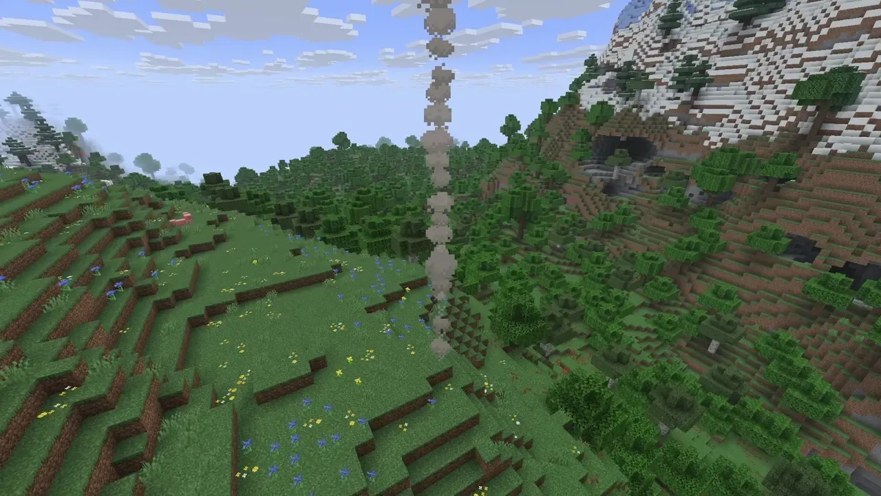 Campfire signal smoke going up